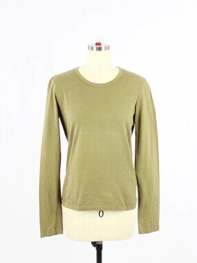 JIL SANDER Olive Green 100% Cotton Jersey Slim Fit Crew Neck T-Shirt, Size M